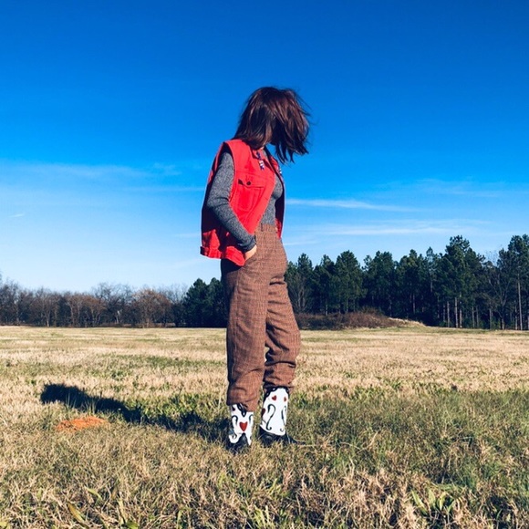 HAND PAINTED RED SOUTH WESTERN PRINCESS VEST - Picture 4 of 8